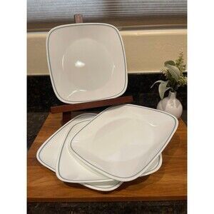 Corelle Simple Lines Square 4 Dinner Plates